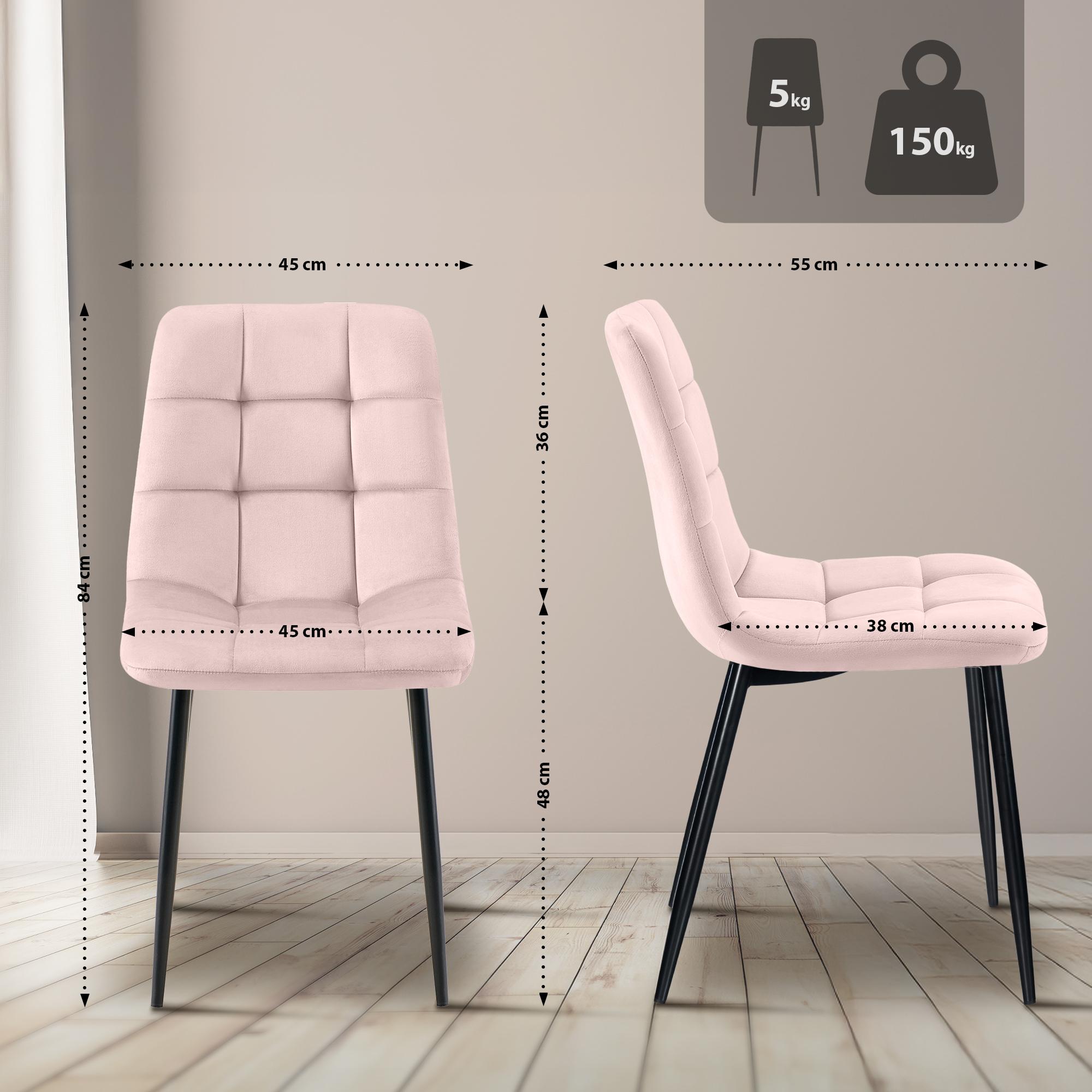 2er Set Esszimmerstuhl Tilde Samt