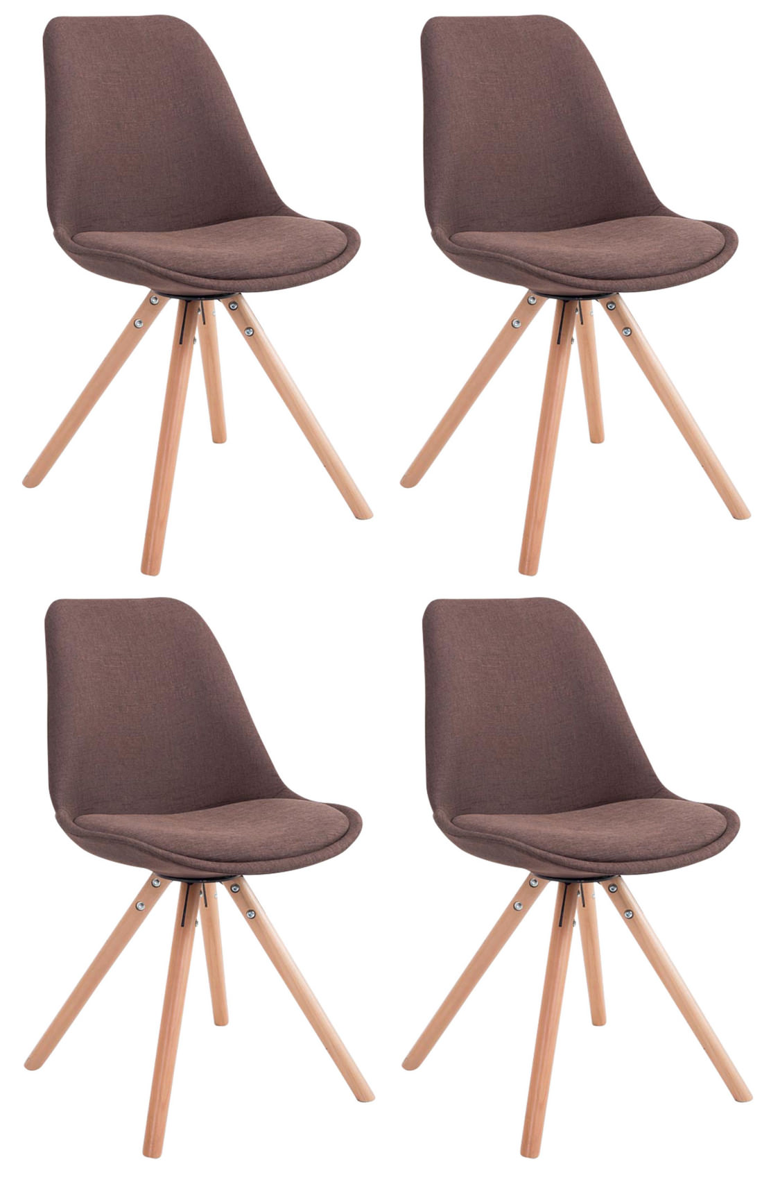 4er Set Stühle Toulouse Stoff Natura Rund