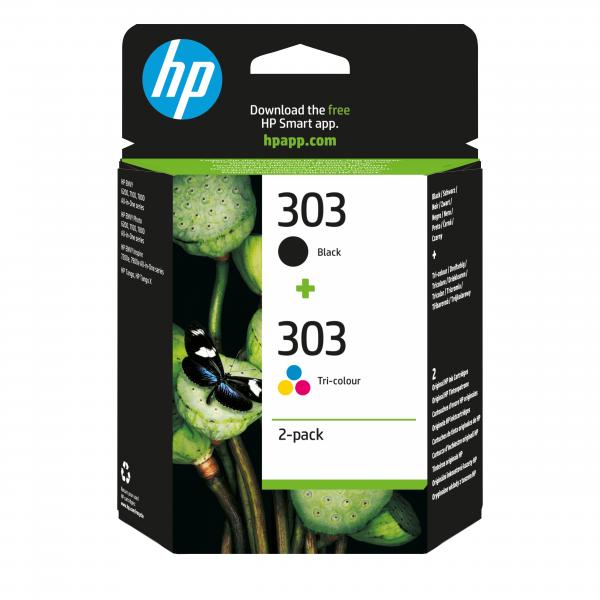 Confezione Da 2 Cartucce Di Inchiostro Nero / Tricromia Originali Hp 303 (3ym92ae)