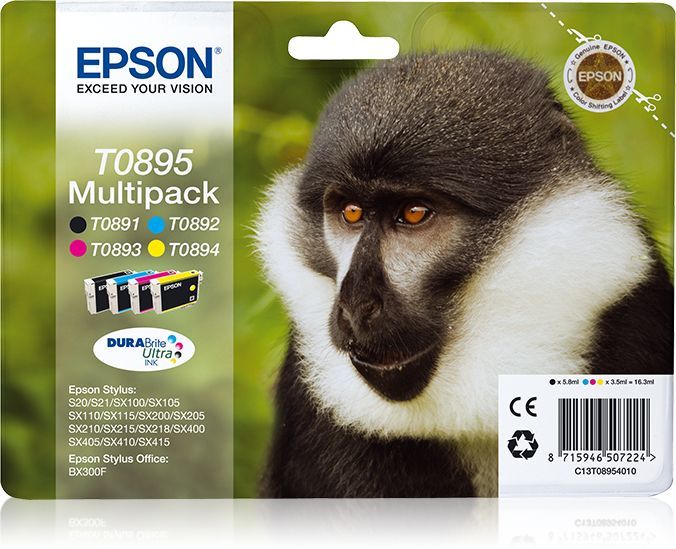 Cartucce D'inchiostro Multipack 4 T0895 - Nero, Cya ...