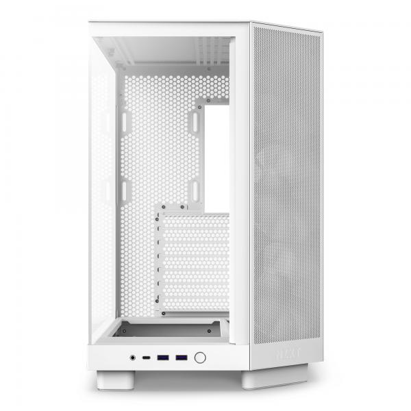 Caja De Torre Media Nzxt H6 Flow Rgb De Doble Cámara Con Ventiladores Rgb Incluidos, Color Blanco