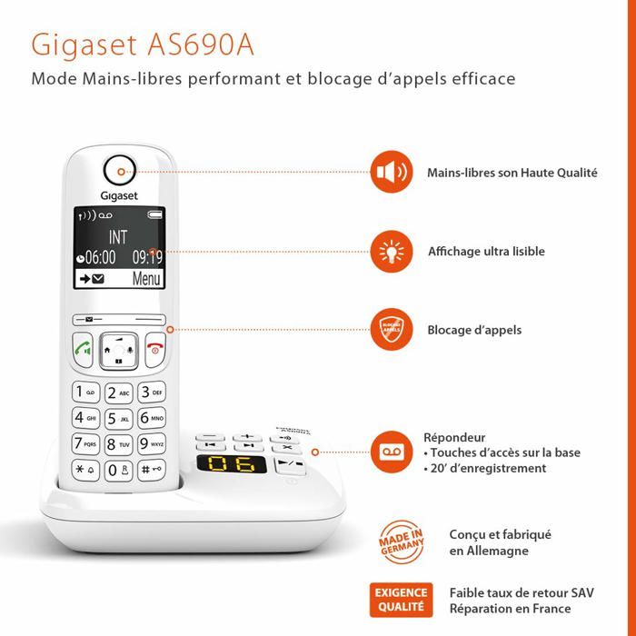 Telefono Fisso Gigaset As690 A Duo White - Image 3
