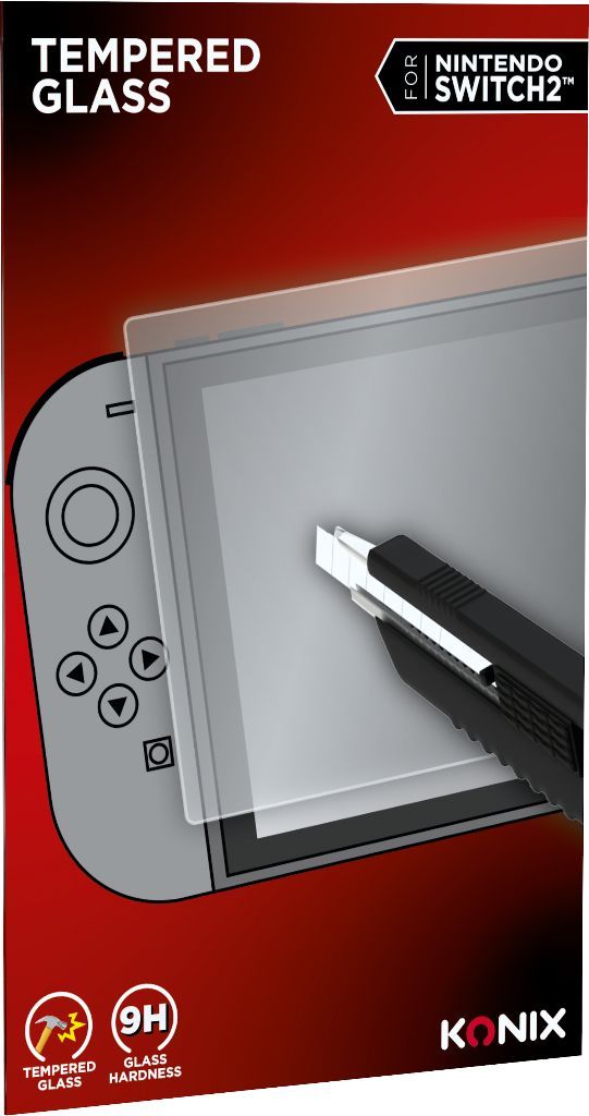 Pellicola Protettiva In Vetro Temperato - Konix - Nintendo Switch 2 - AntI-Bolle - AntI-Graffio - Durezza 9h - 100% Trasparente