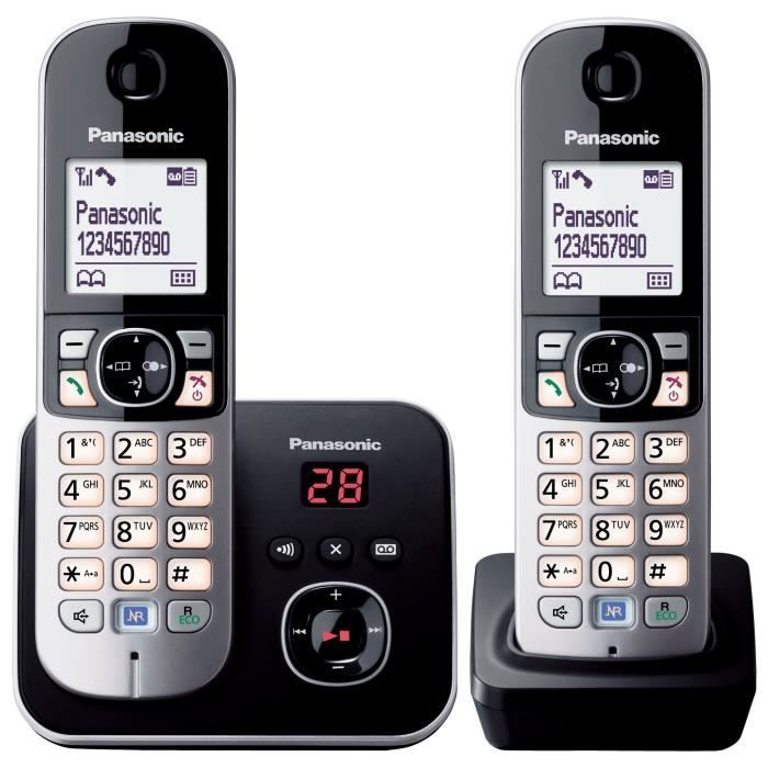 Segreteria Telefonica Per Telefoni Cordless Panasonic KX-Tg6822 Duo Nero Grigio