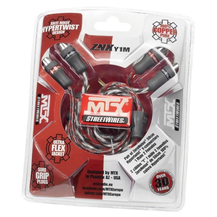 Cavo Mtx Rca Y Streetwires Znxy1m 1 Maschio 2 Femmina 50 Cm 100% Rame Zeronoise