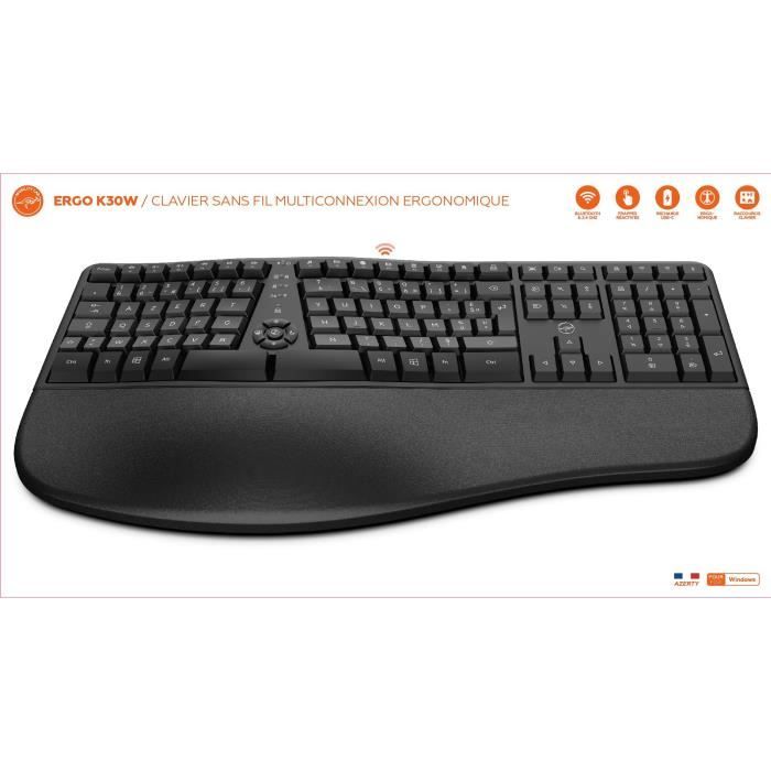 Tastiera Wireless - Ergonomica - Mobility Lab - K30w - Azerty - MultI-Connessioni - Nero