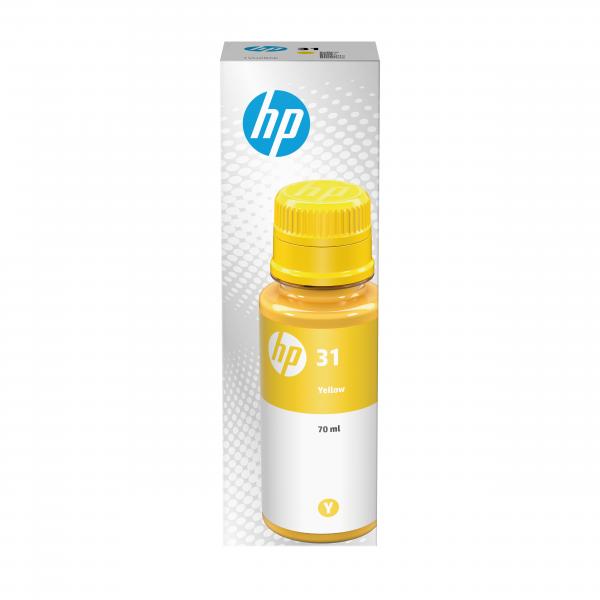 Flacone Di Inchiostro Giallo Originale Hp 31 Da 70 Ml (1vu28ae) Per Hp Smart Tank 455/457/513/plus 555/plus 559/plus 570/plus 655