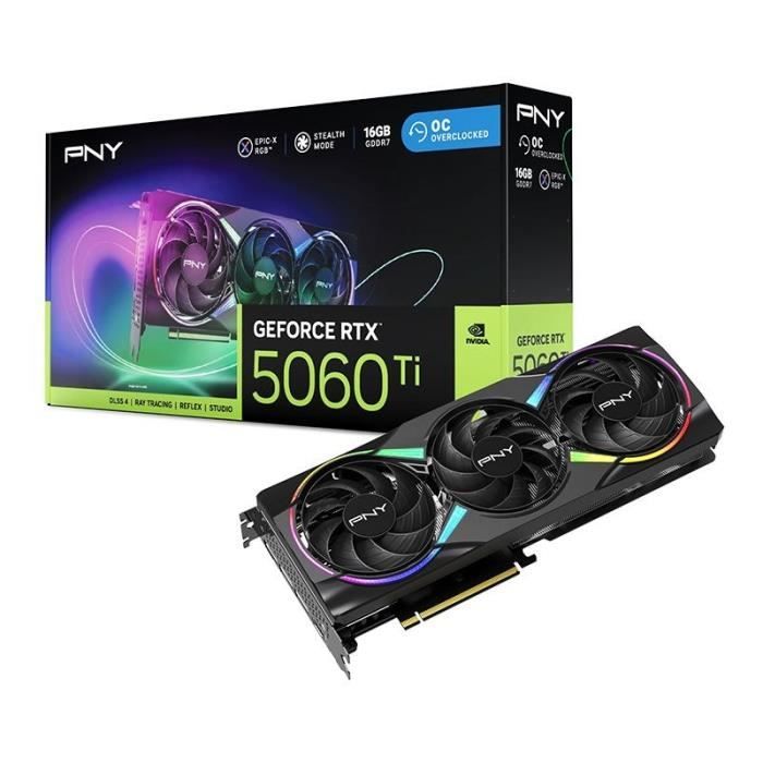 Pny - Scheda Grafica - Geforce Rtxâ„¢ 5060 Ti - 16 Gb - Argb Overclocked Triple Fan Dlss 4