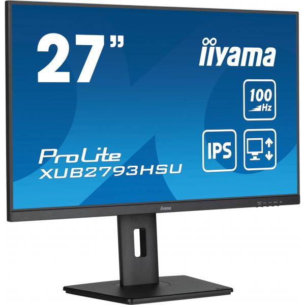 "monitor Pc - Iiyama - 27"" - Full Hd - 100hz - Pannello Ips - 1ms - Supporto Regolabile + Perno - Prolite Xub2793hsU-B7"