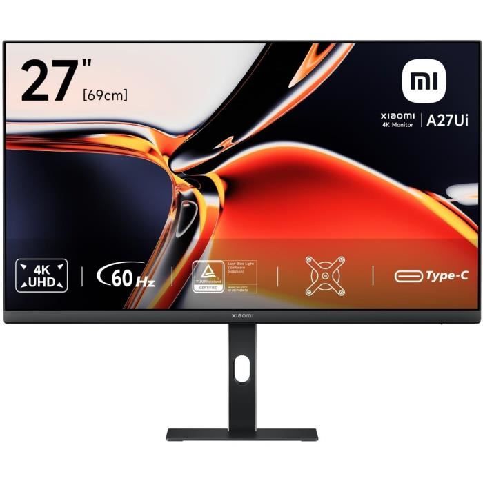 Monitor Per Pc - Xiaomi - 4k A27ui - 27 - 4k Uhd - Pannello Ips - 60hz - 6ms - Altezza Regolabile