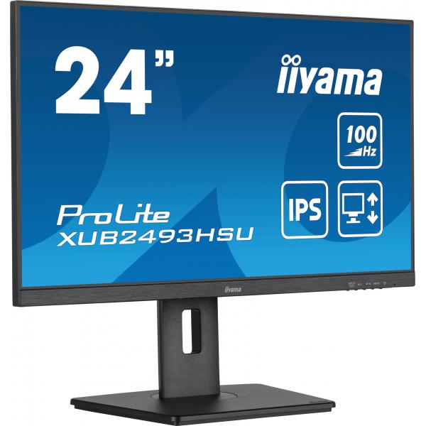 "monitor Pc - Iiyama - 23,8"" - Full Hd - 100hz - Pannello Ips - 1ms - Supporto Regolabile + Perno - Prolite Xub2493hsU-B7"