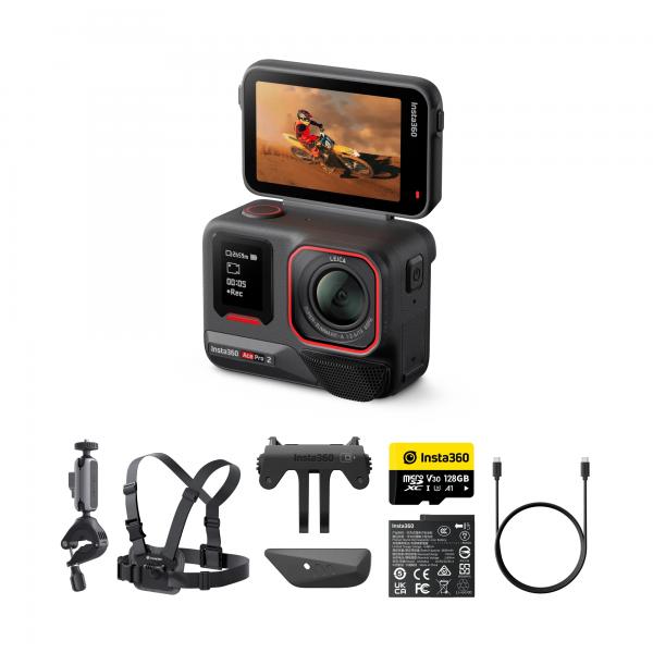 Insta360 Ace Pro 2 Black - Pacchetto Videocamera Sportiva + Seconda Batteria