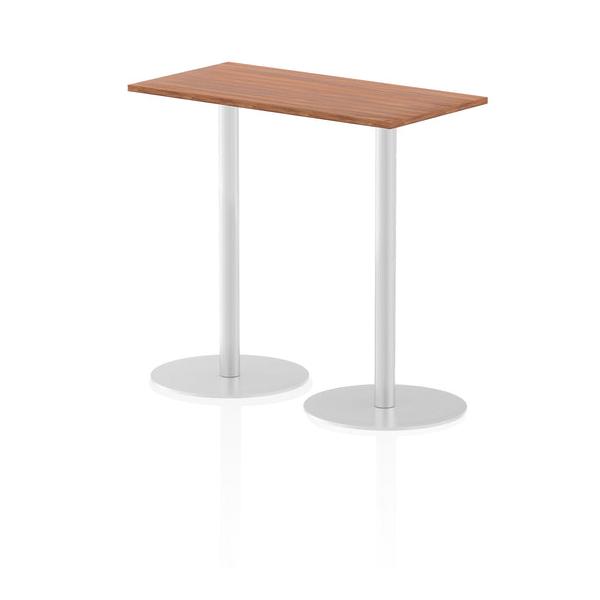Dynamic Italia Slimline Rectangular Poseur Table (dynamic Italia 1200 X 600mm Poseur Rectangular Table Walnut Top 1145mm High Leg Itl0239 Dd)