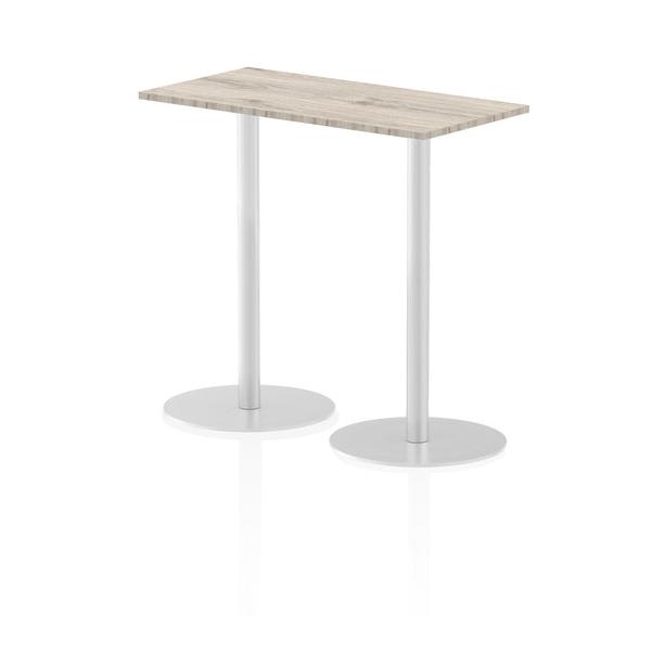 Dynamic Italia Slimline Rectangular Poseur Table (dynamic Italia 1200 X 600mm Poseur Rectangular Table Grey Oak Top 1145mm High Leg Itl0243 Dd)