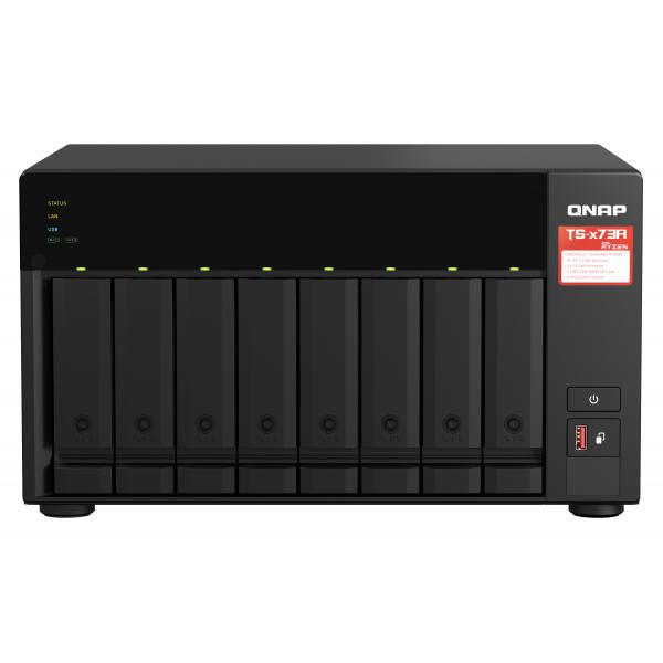 Qnap 8-Bay Nas Amd Ryzen Embedded V1500b 2.2ghz 8gb 8xsata 6gb/s Bays 2xm.2 Nvme Pcie Gen3 Ssd Slots