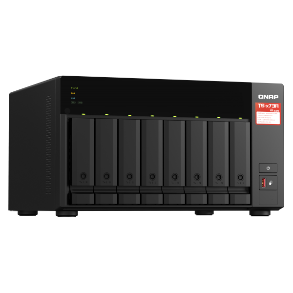 Qnap 8-Bay Nas Amd Ryzen Embedded V1500b 2.2ghz 8gb 8xsata 6gb/s Bays 2xm.2 Nvme Pcie Gen3 Ssd Slots - Image 4