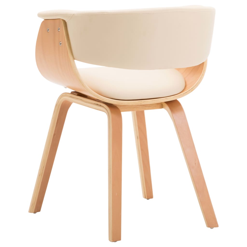 Sedie Da Pranzo 6 Pz Crema In Legno Piegato E Similpelle - Image 4