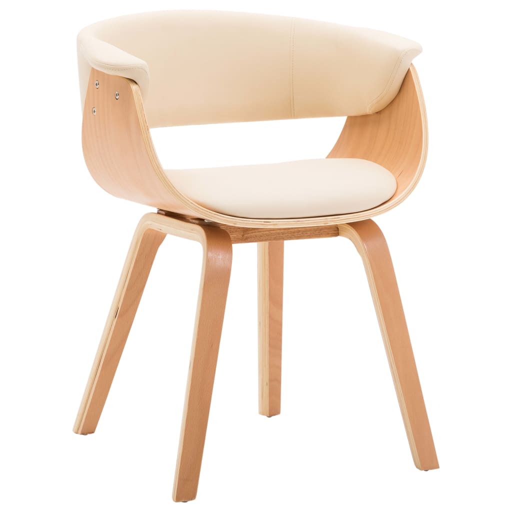Sedie Da Pranzo 6 Pz Crema In Legno Piegato E Similpelle - Image 3