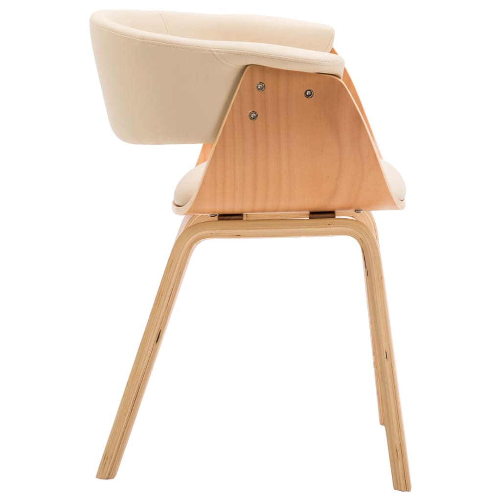 Sedie Da Pranzo 6 Pz Crema In Legno Piegato E Similpelle - Image 5