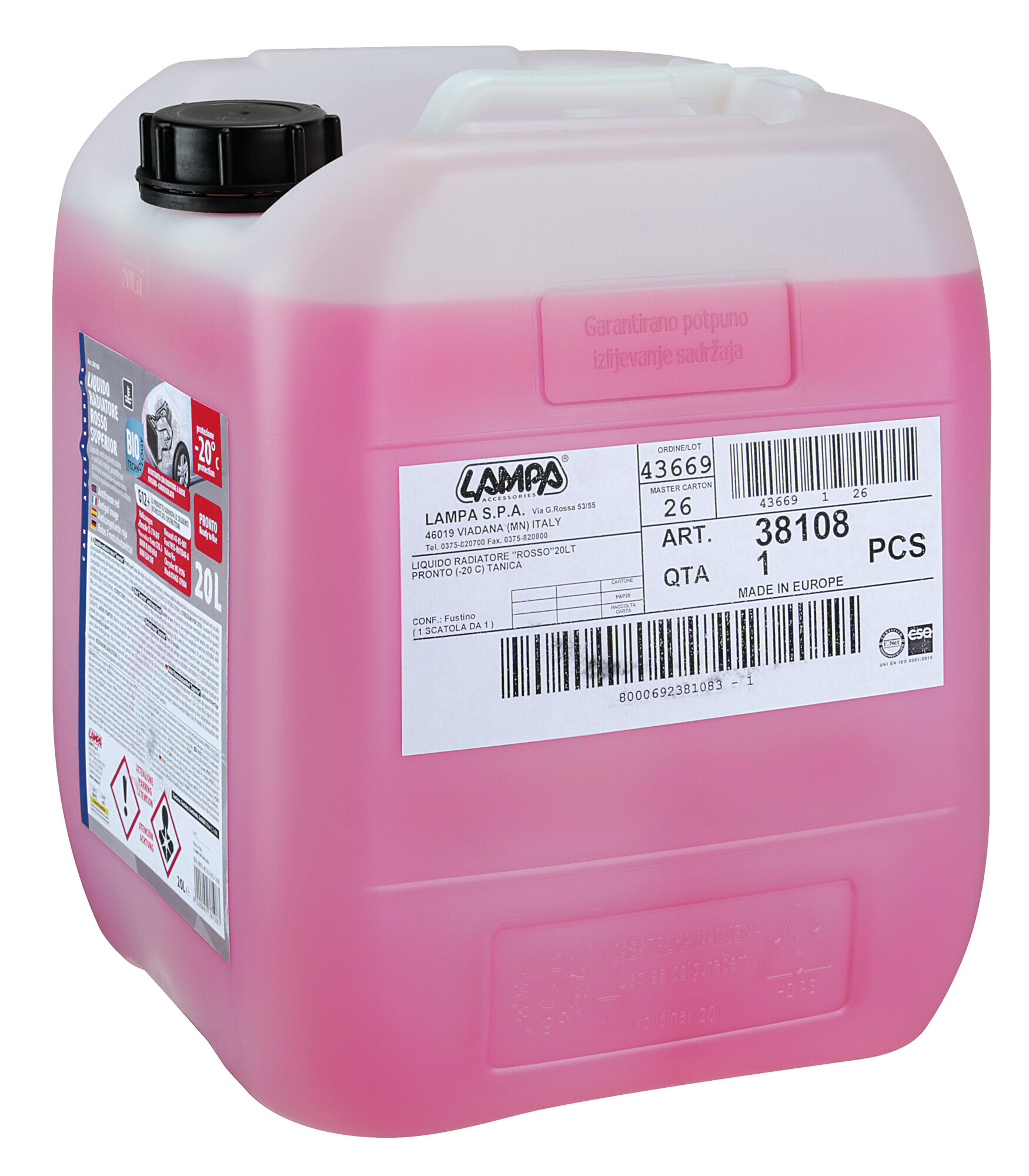 SuperioR-Rosso G12+, Liquido Antigelo Radiatore (-20°c) - 20 L