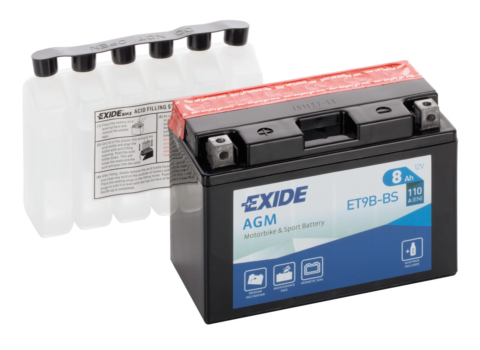 Batteria 12v - Exide Bike Agm - 8 Ah - 110 A