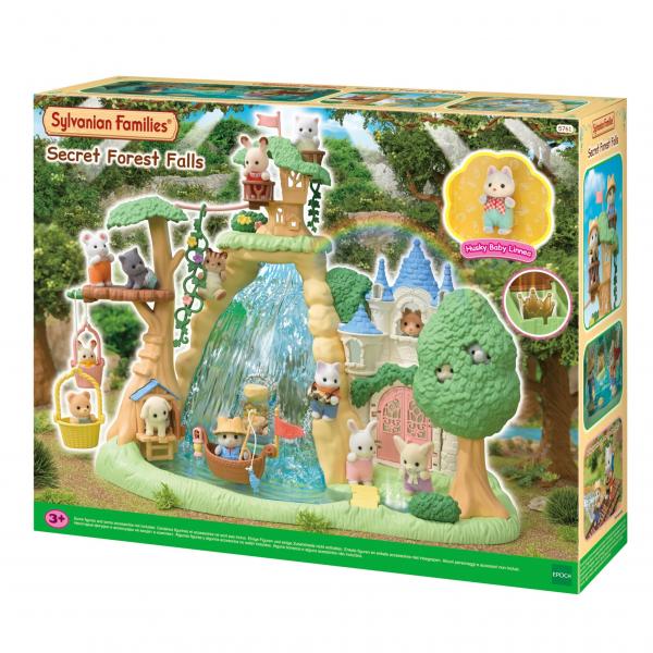 Gioco Di Figurine - Sylvanian Families - Baby Husky E Tesoro Nascosto - Castello E Cassaforte
