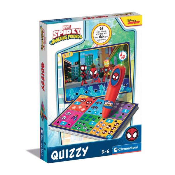 Clementoni - Quizzy - Spidey - Gioco Interattivo Con 200 Quiz + Penna Elettronica - Da 3 Anni In su
