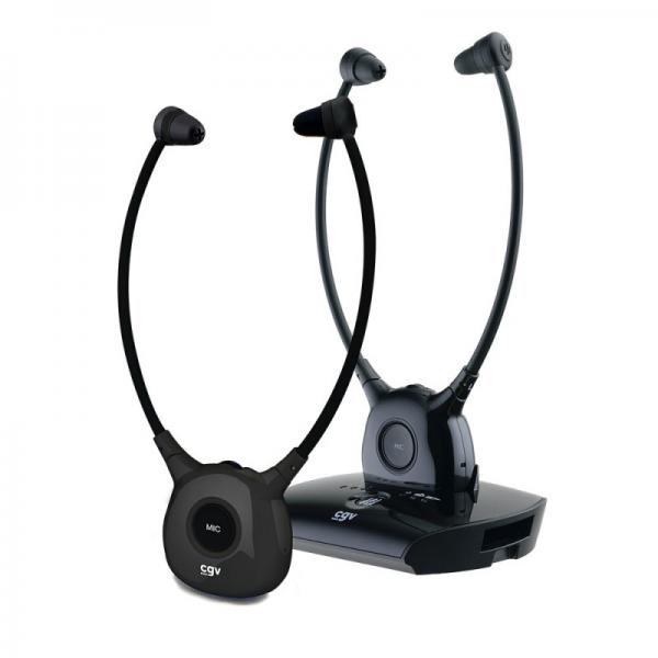 Cuffie Tv/hifi Wireless - Cgv - Dolfin Onyx Duo - Assistente Acustico - Microfono Integrato - Leggero