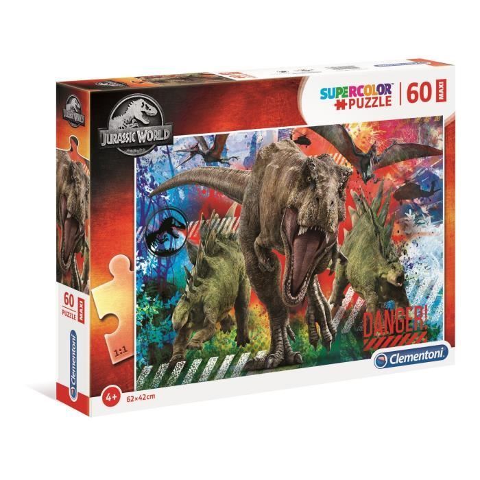 Clementoni - 26456 - Supercolor 60 Pezzi Maxi - Jurassic World
