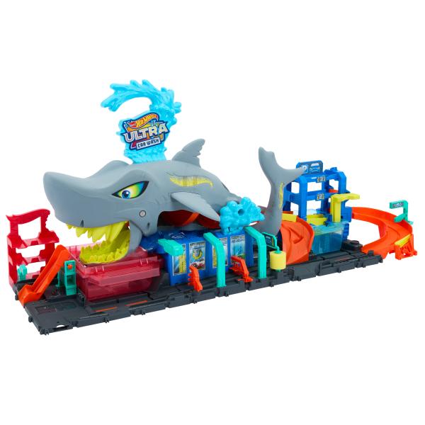 Hot Wheels CitY-Shark Car WasH-Color Reveal Car Set Htn82
