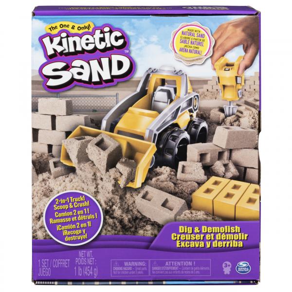 Set Di Costruzioni Kinetic Sand - Kinetic Sand - Scava E Demolisci Con 454 G Di Sabbia Naturale