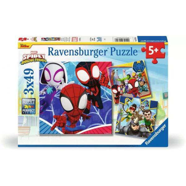 RavensburgeR-SpidermaN-Puzzle 3x49 Pezzi - Spidey, Il Web ShooteR-4005556057306-Dai 5 Anni In su