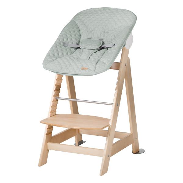 Seggiolone Convertibile 2 In 1 - Roba - Born Up - Include Sdraietta Reclinabile 'roba Style' Verde Satinato - Legno Naturale