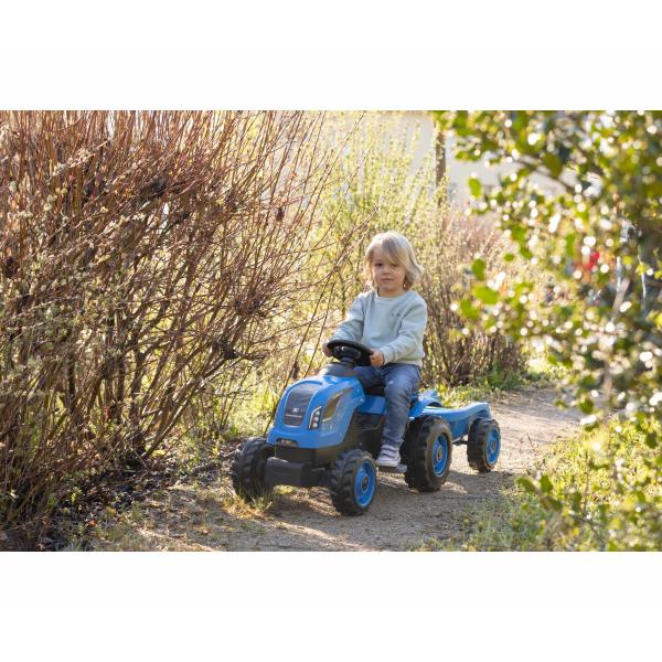 Smoby Farmer Xl Pedal Tractor + Trailer - Blu - Image 3
