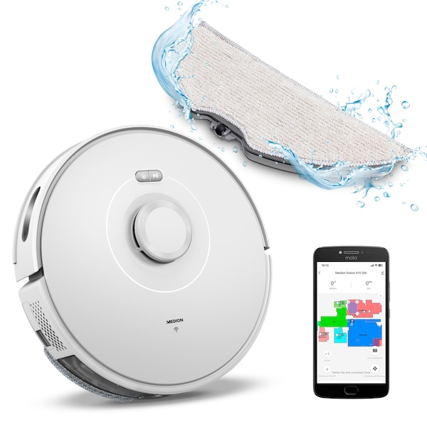 Medion Md11782 X10 Sw Robot Aspirapolvere - 120 Min - 2700 Pa - 400 Ml - Bianco