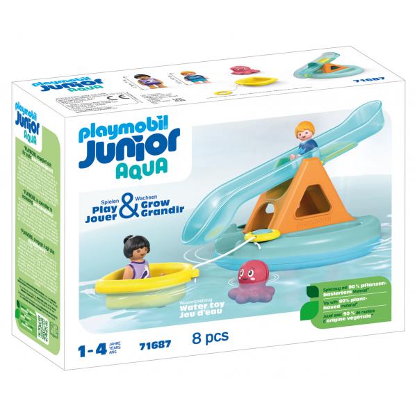 Playmobil Junior 71687 Isola Con Scivolo Acquaticoinclude Due Personaggi, Un Polipo E Accessori - Età 1 Anno