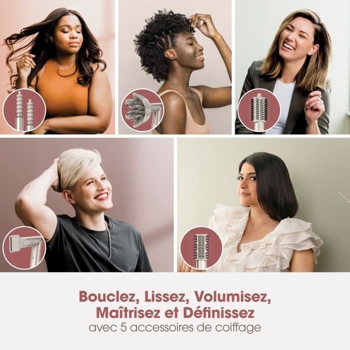 Asciugacapelli E Styler 2 In 1 - Shark Flexstyle - Hd446sleu - 5 Accessori - Champagne - 1400 W - Image 3