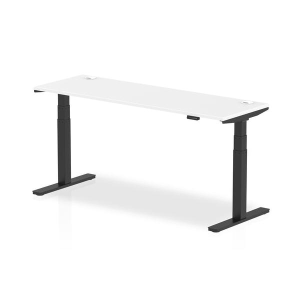 Dynamic Air Slimline Nero, Bianco (dynamic Air 1800 X 600mm Height Adjustable Desk White Top Cable Ports Black Leg Ha01236 Dd)
