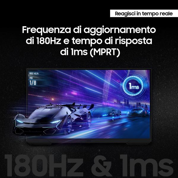 Schermo Pc - Samsung - Odyssey G3 G30d - 27 Fhd - Pannello Va - 180hz - 1ms - Pivot/orientabile - 1 Dp - Nero - Image 4