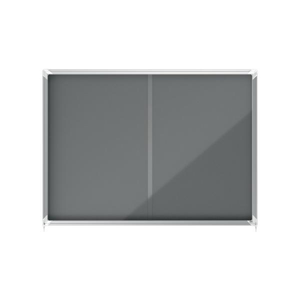 Nobo 1915338 Bacheca Per Appunti Interno Grigio Alluminio (nobo 1915338 18 X A4 Premium+ Lockable Notice Board With Grey Felt)