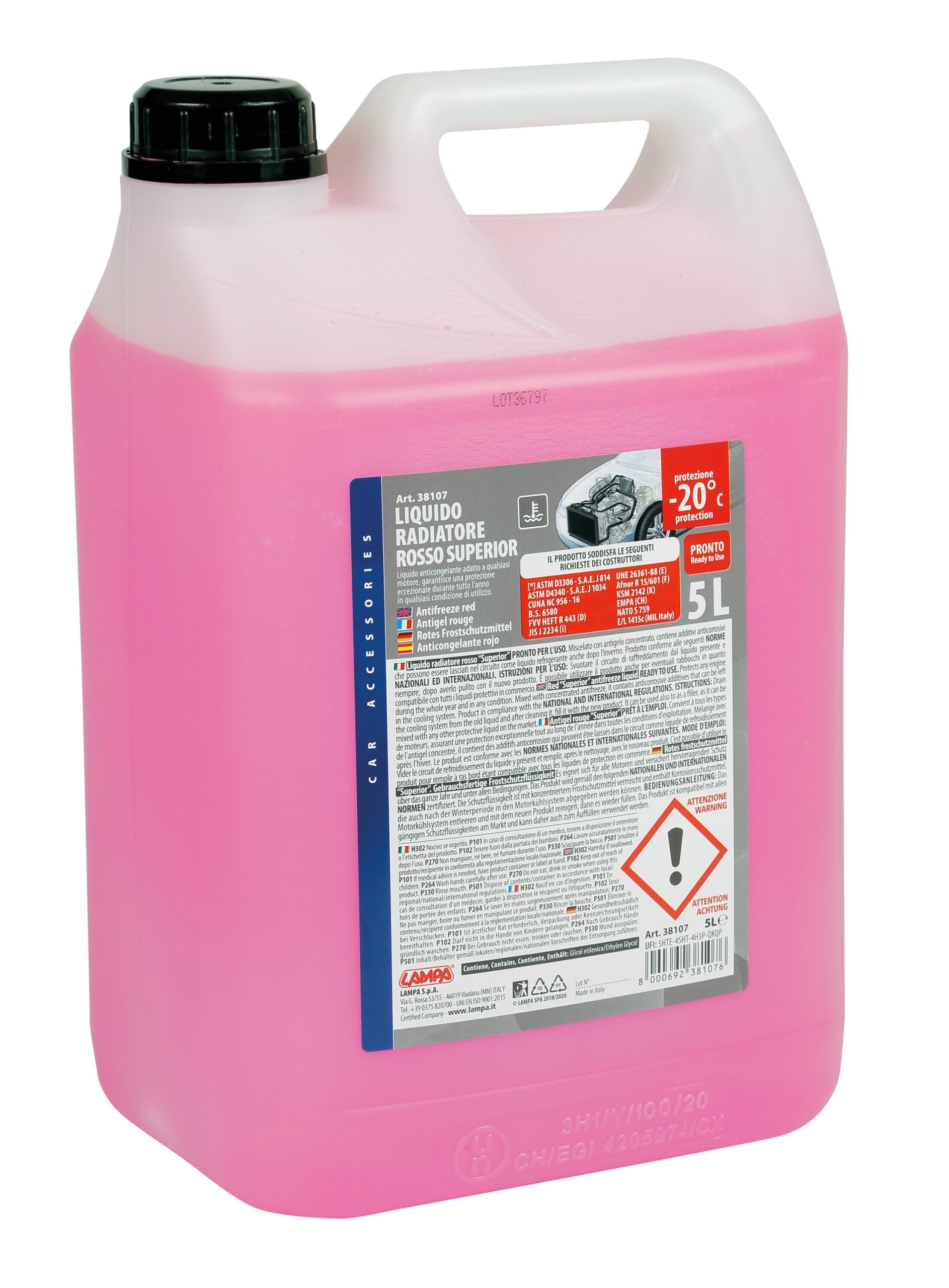 SuperioR-Rosso G12+, Liquido Antigelo Radiatore (-20°c) - 5 L