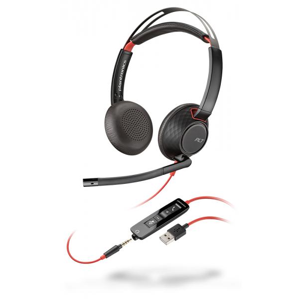Poly Plantronics Headset Blackwire C5220 Binaural UsB-A & 3,5 mm