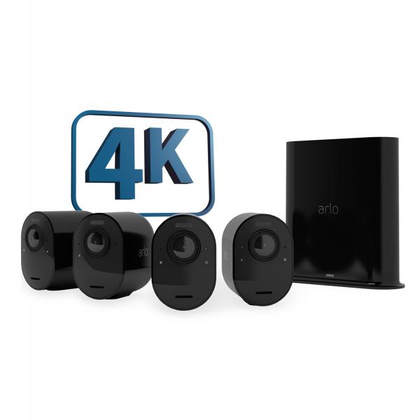 Arlo Gen5 WirE-Free 4-Cam Kit Blk 3-Month Smart