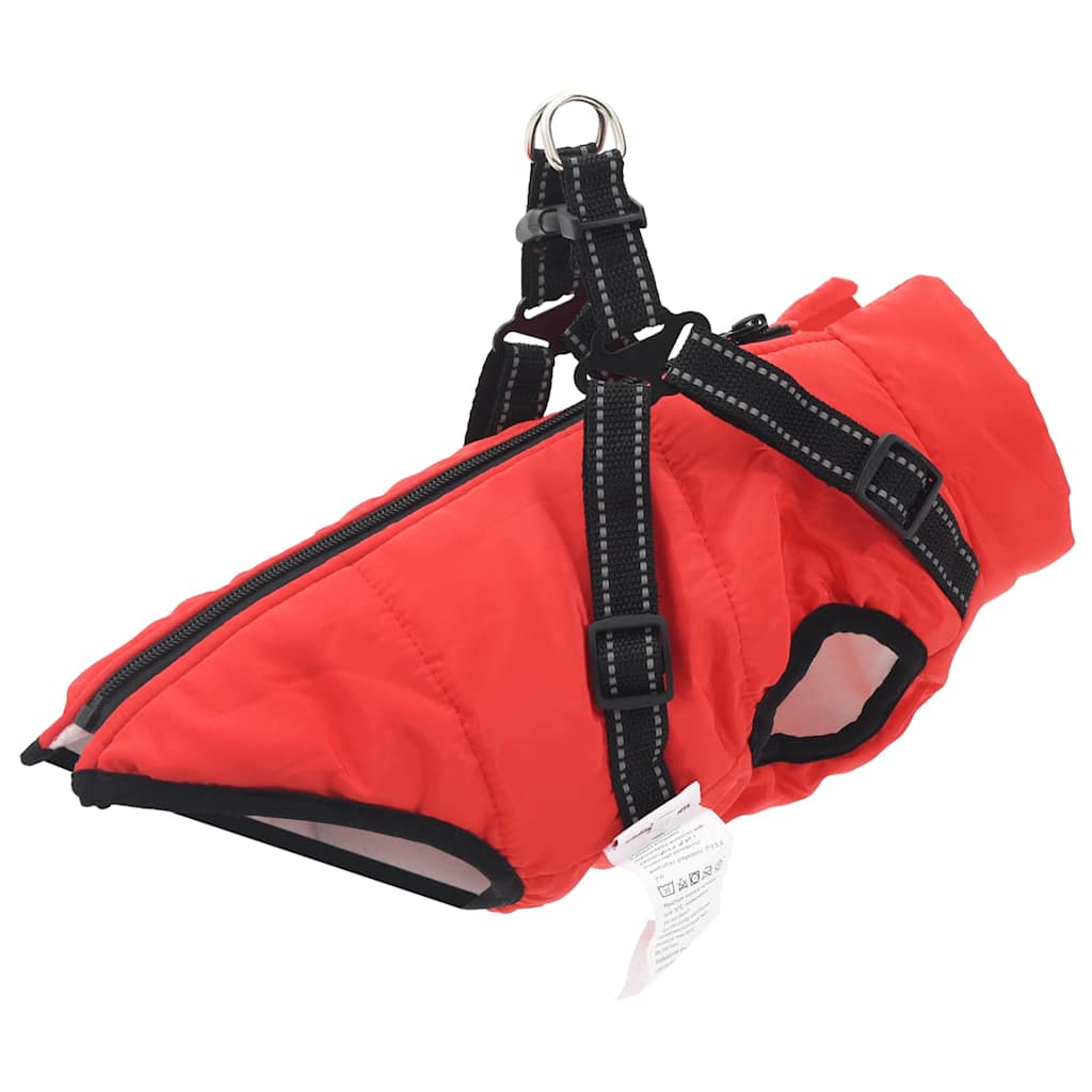 Cappotto Per Cani Con Imbracatura Rosso Xl Pile E Poliestere
