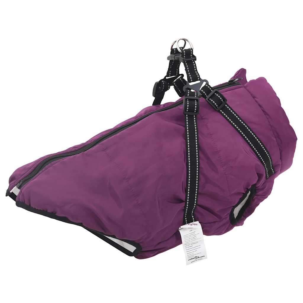 Cappotto Per Cani Con Imbracatura Viola 5xl Pile E Poliestere