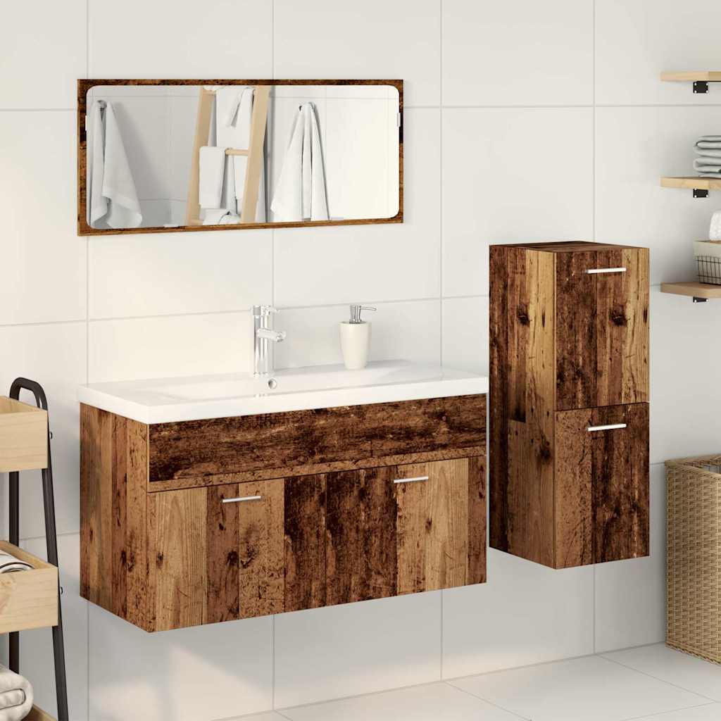 Set Mobili Da Bagno 4 Pz Legno Antico In Legno Multistrato - Image 3