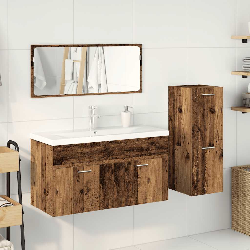 Set Mobili Da Bagno 4 Pz Legno Antico In Legno Multistrato - Image 3