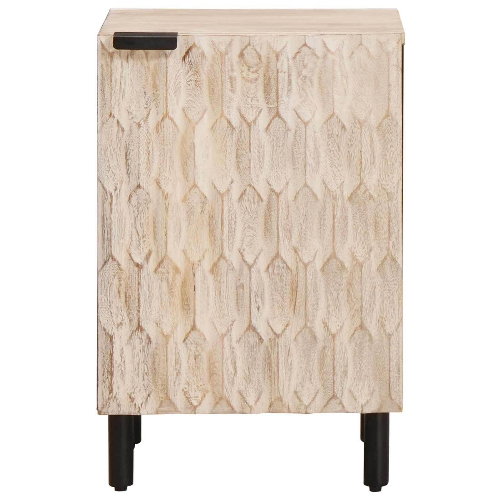 Mobile Da Bagno Bianco 38 X 33 X 58 Cm Legno Di Mango Massello - Image 3