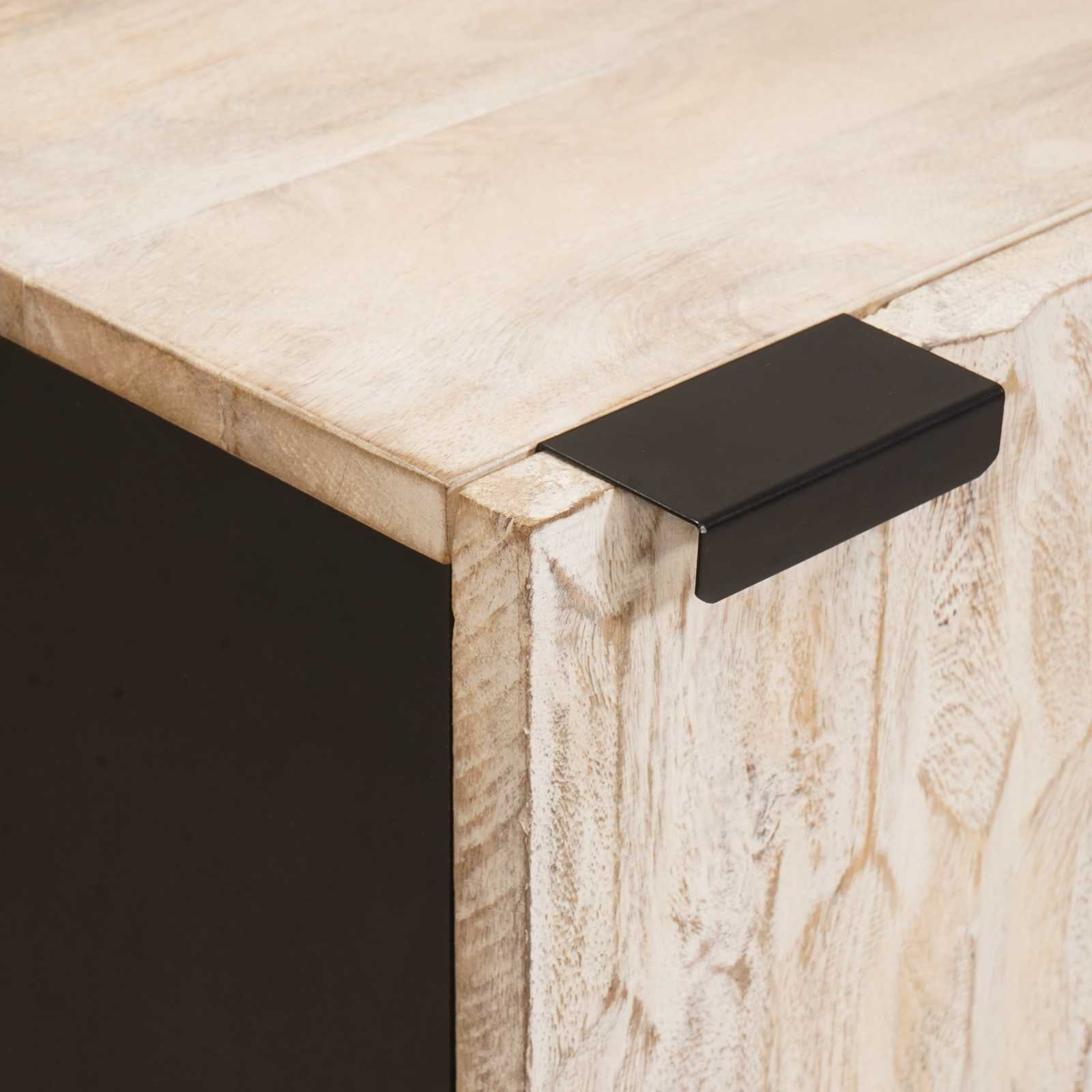 Mobile Da Bagno Bianco 38 X 33 X 58 Cm Legno Di Mango Massello - Image 6