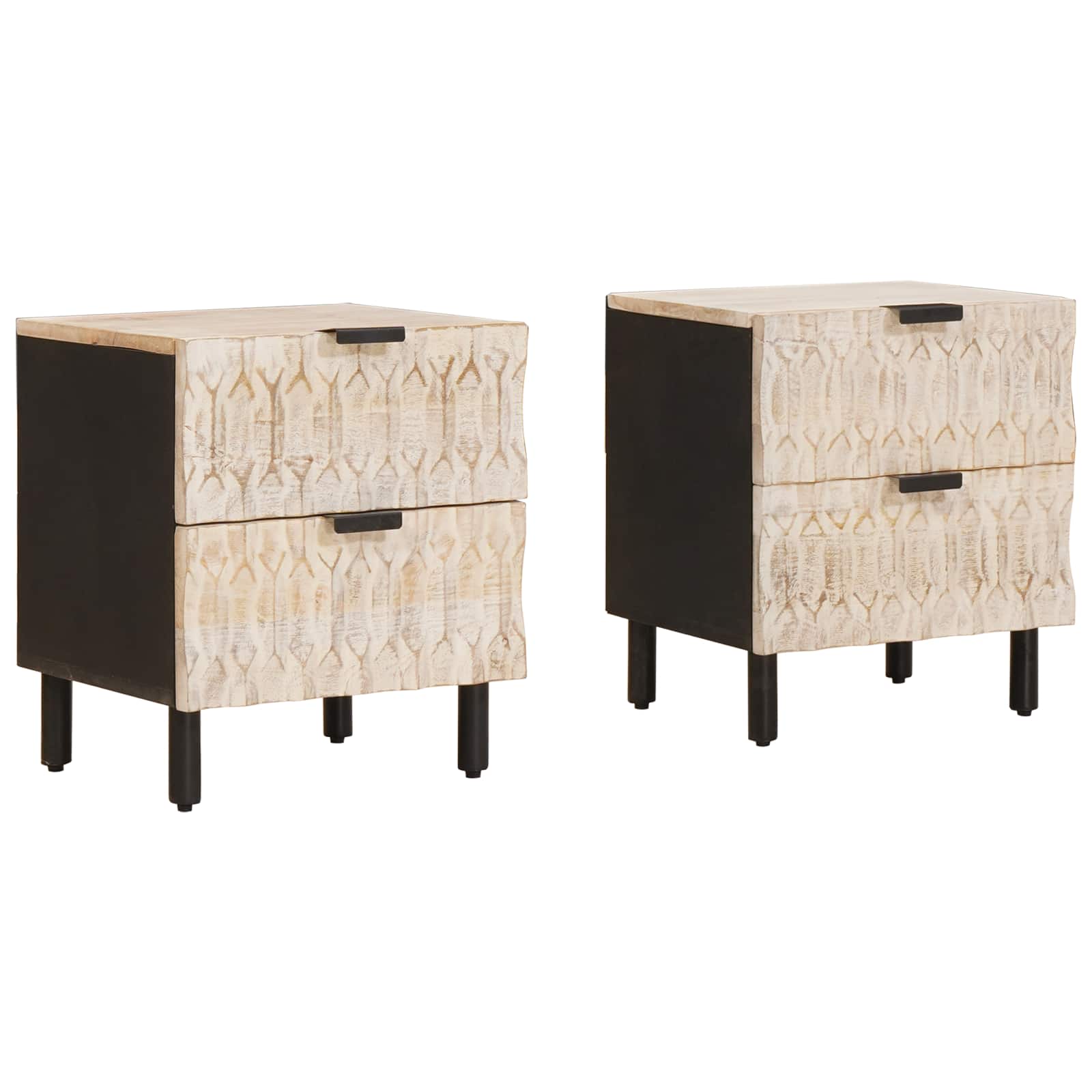 Armadio Da Notte Con Cassetto 2 Pcs Bianco 40 X 33,5 X 46 cm